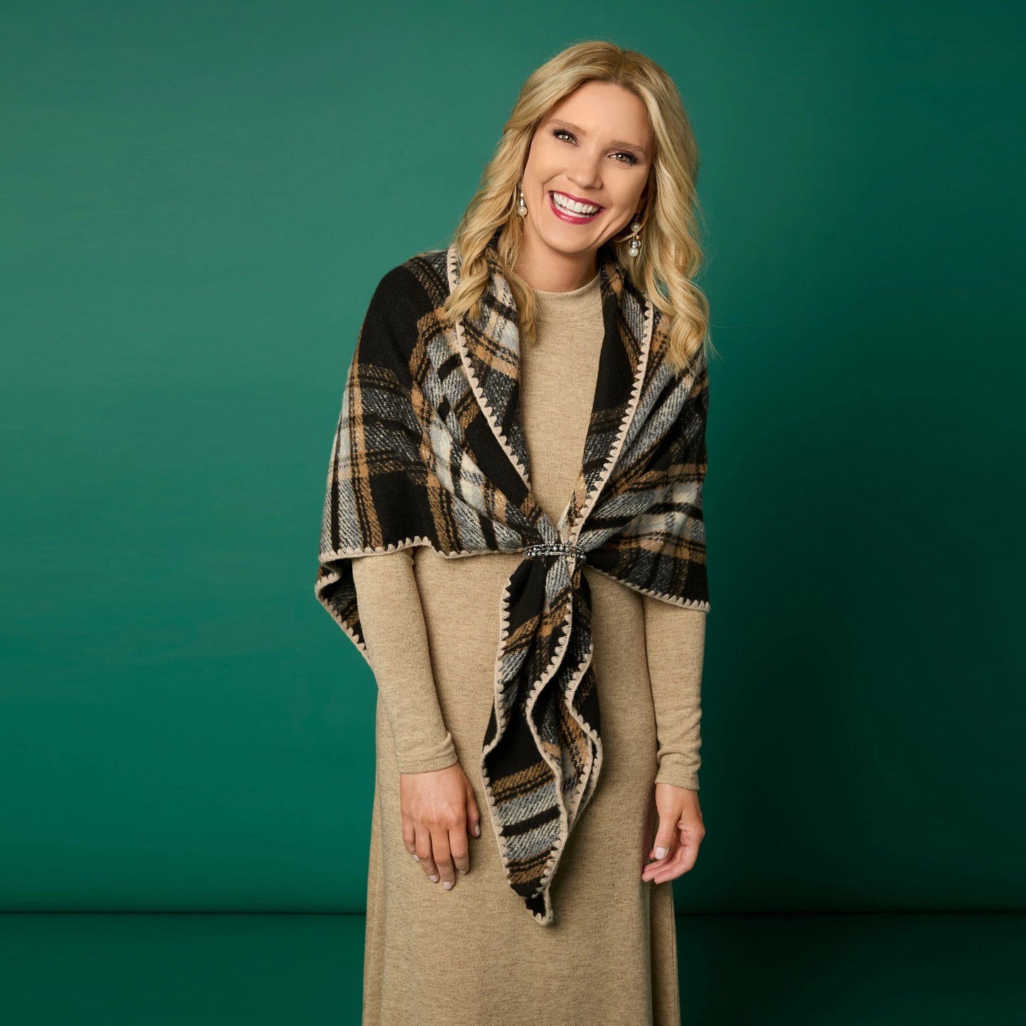 Plaid Triangle Wrap+ Bracelet set