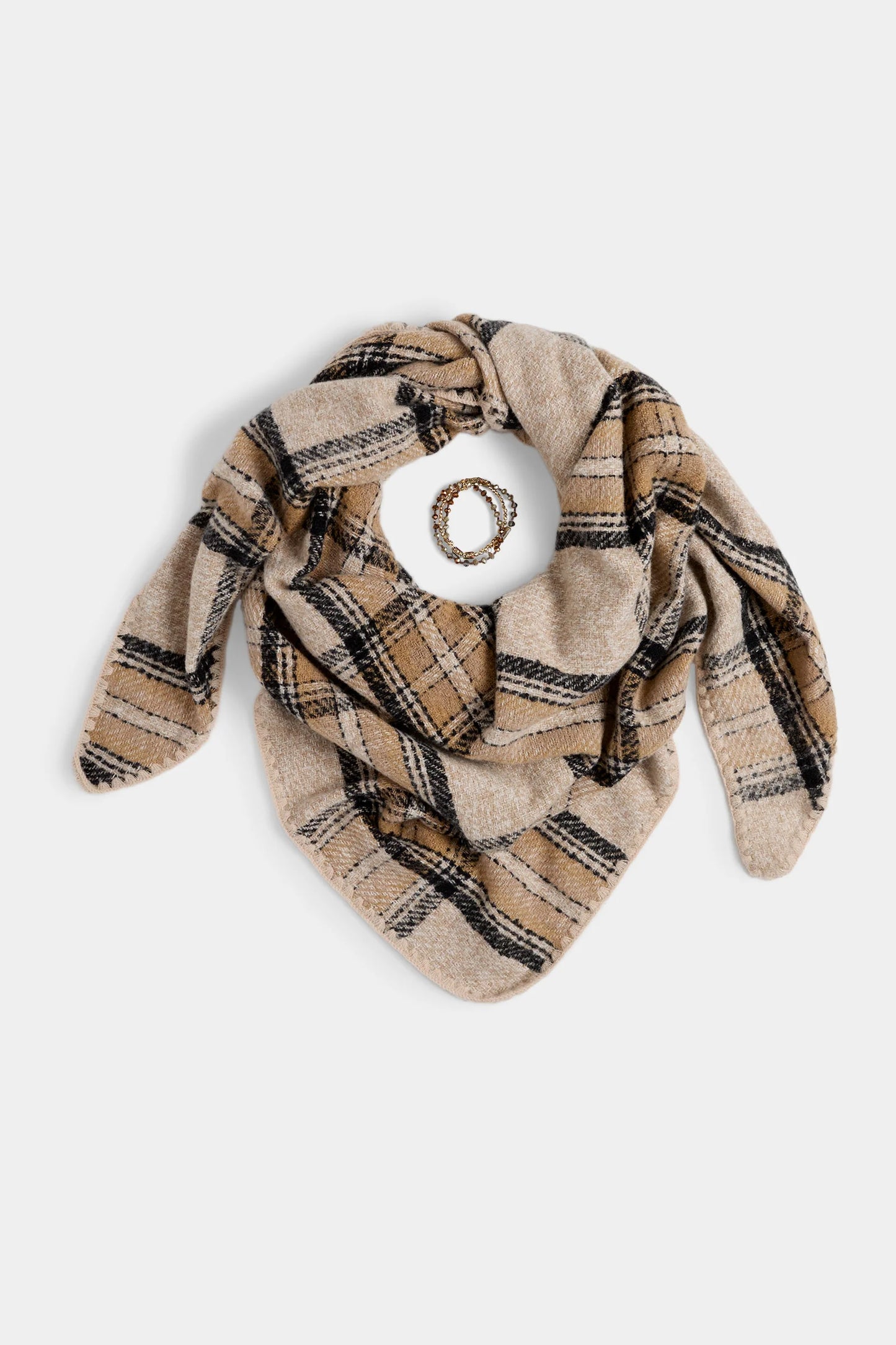 Plaid Triangle Wrap+ Bracelet set