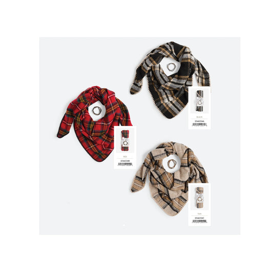Plaid Triangle Wrap + Bracelet Set