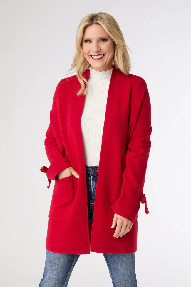 Heavenly-Luxe Bow Sleeve Cardigan with Pockets