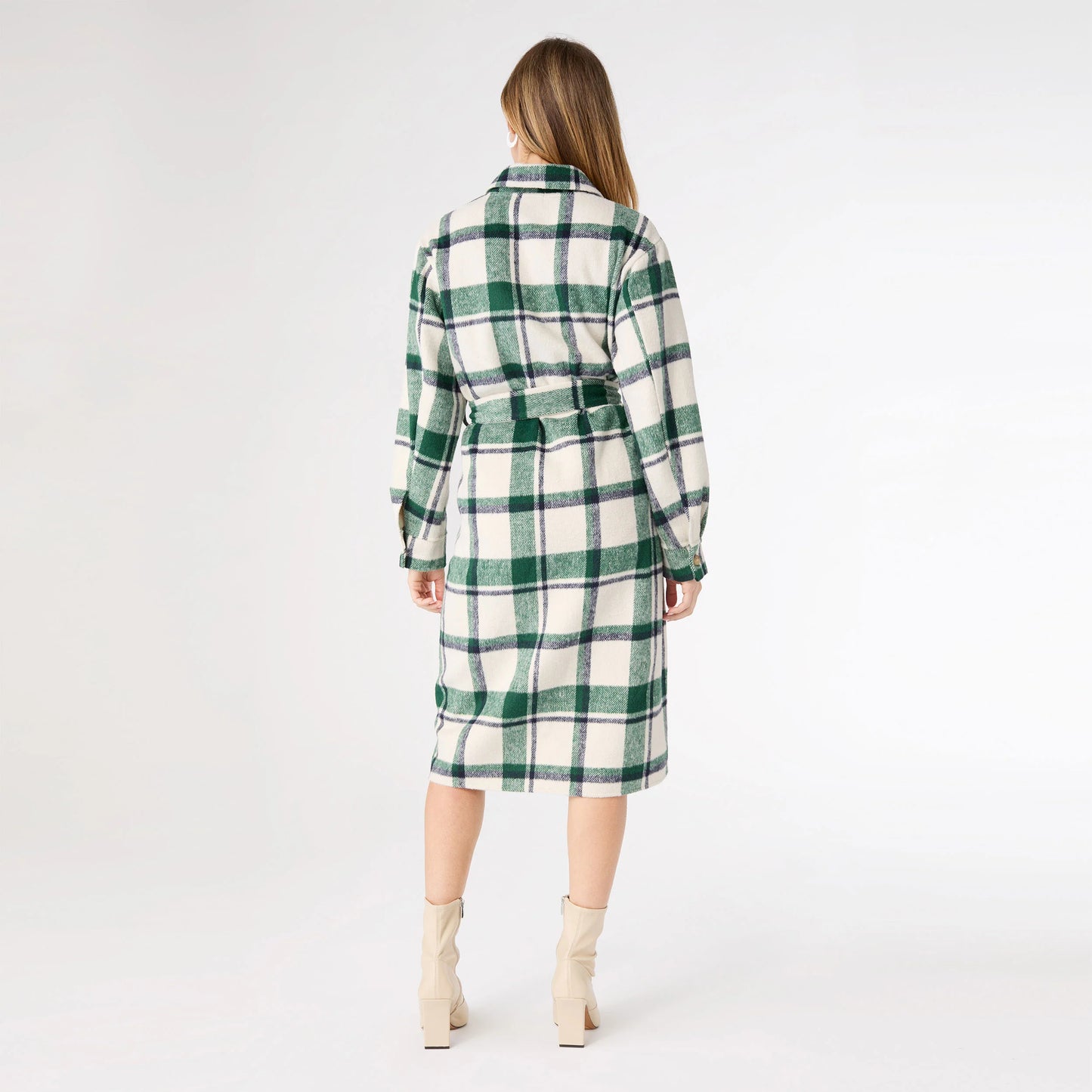 Shelley Plaid Shacket Dress with Belt