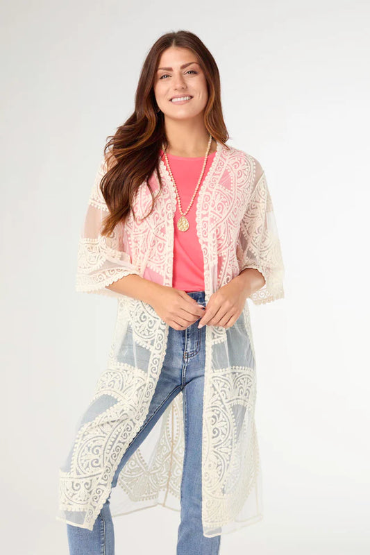 Elbow Sleeve Open Cardigan
