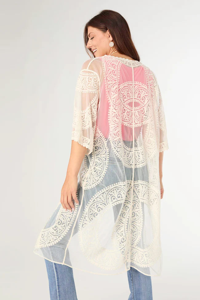 Elbow Sleeve Open Cardigan