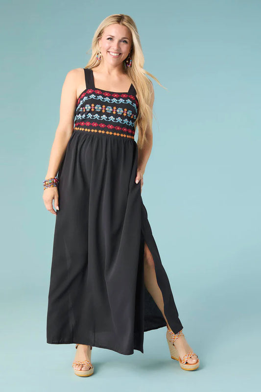 Sleeveless Embroidered Dress