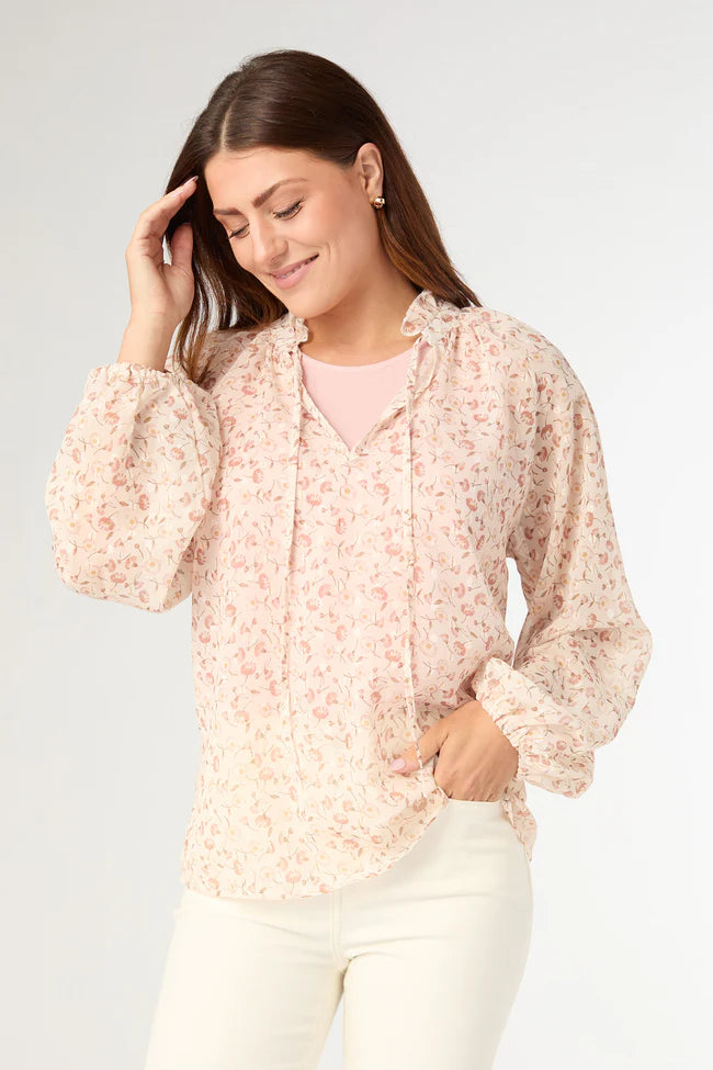 Flowy Chiffon V-Neck Top