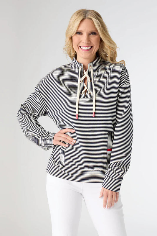 Long Sleeve Tie Neck Pullover