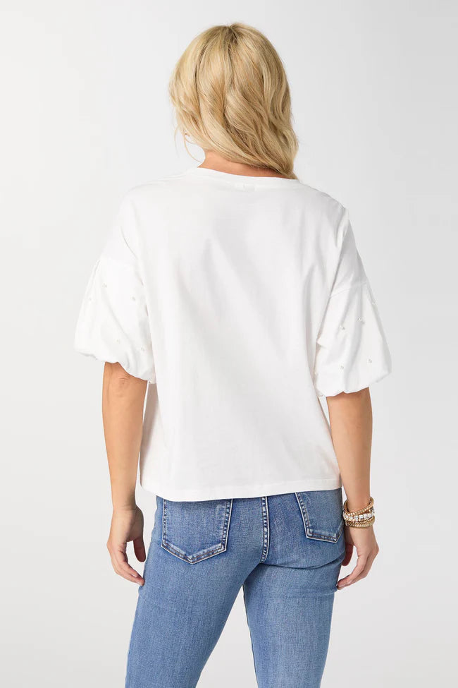 Camille Top with Pearl Puff Sleeve