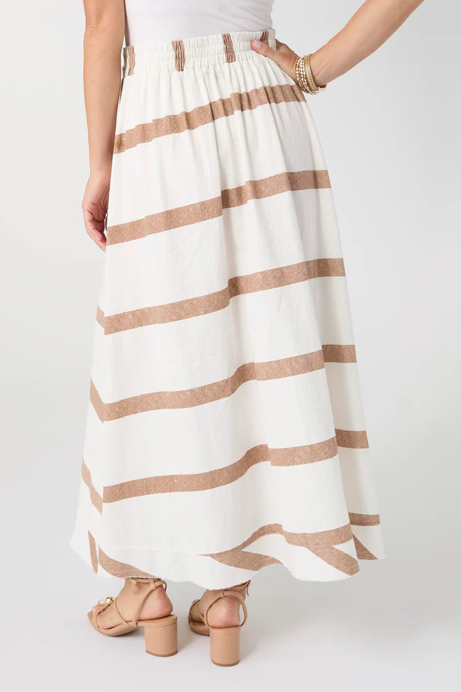 Katherine Striped Tie Waist Skirt