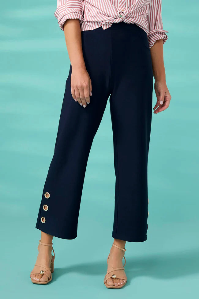 Georgie Wide Leg Crop Pants - Navy or White