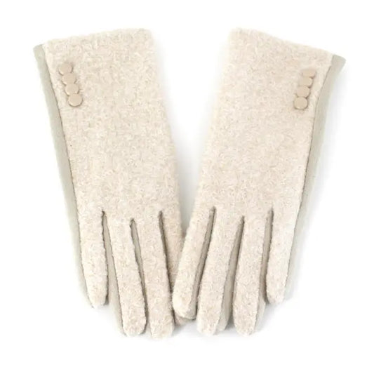 Gloves with 4 button detail