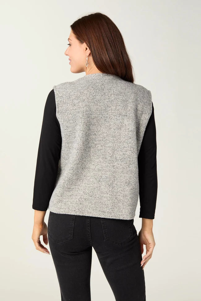 Alana Metallic Vest with Faux Pearls