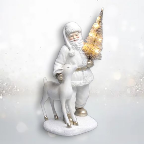 Santa w/LED tree Figurine