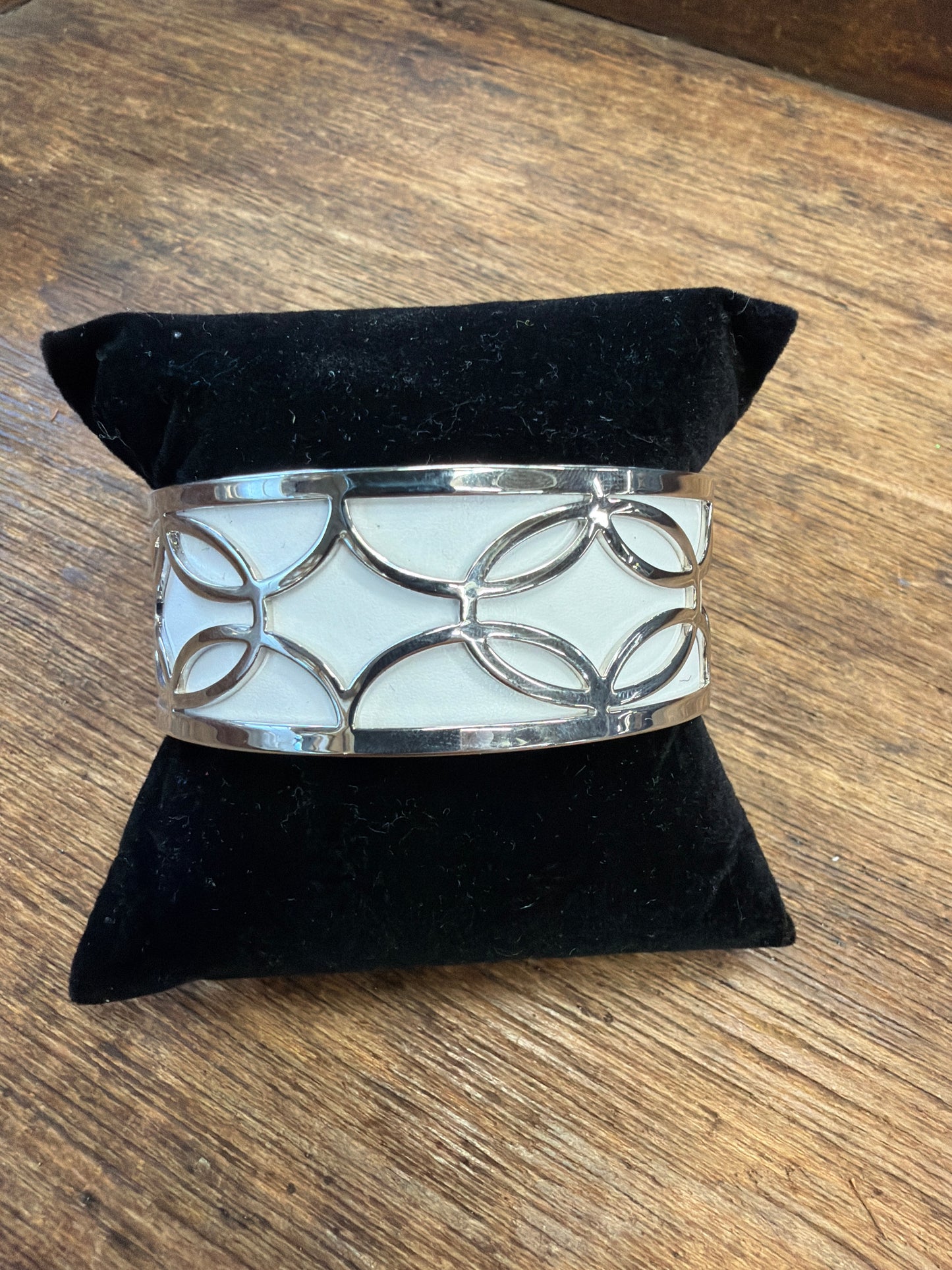 White and Silver cuff bracelet