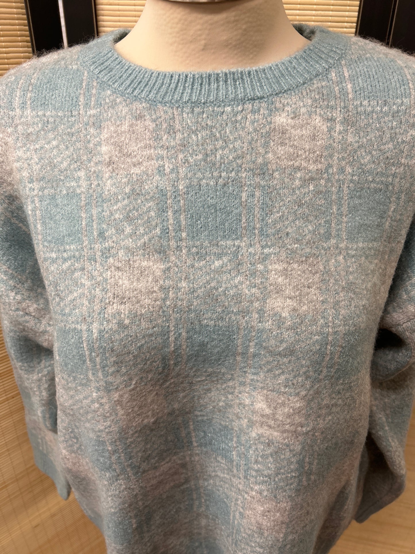 Blue & Gray Plaid Sweater