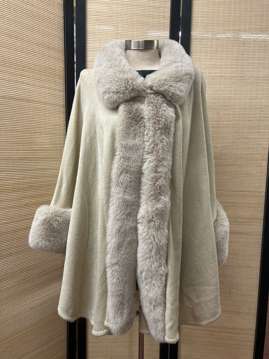 Fur Trimmed Poncho