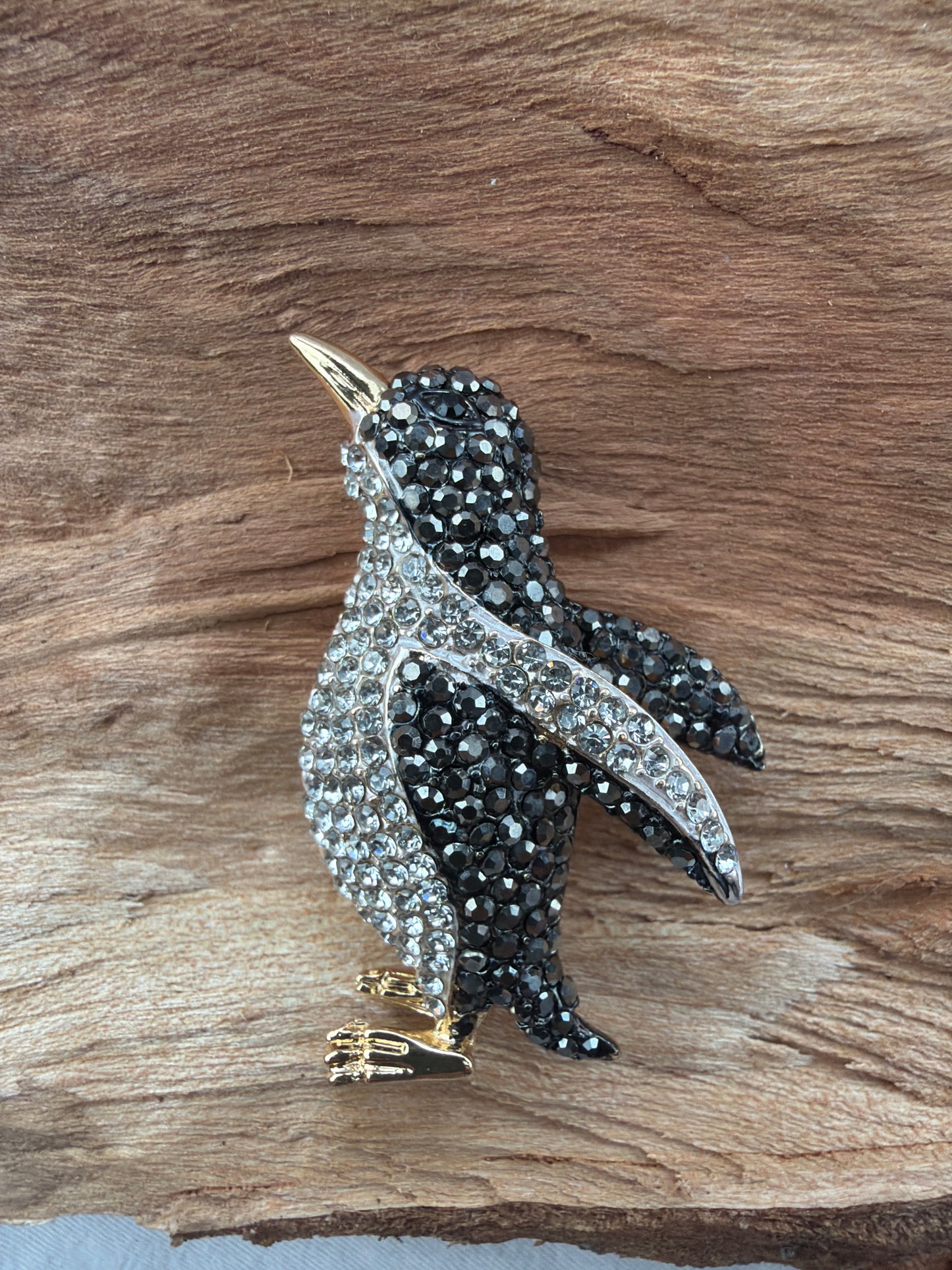 Penguin Jeweled Brooch