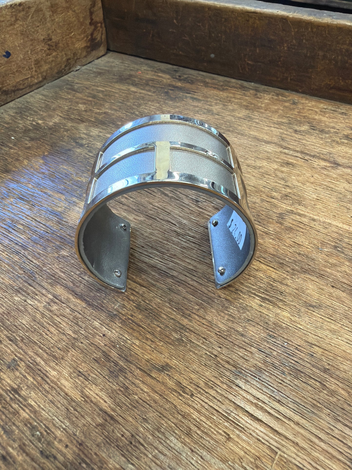 Gray and Silver cuff bracelet