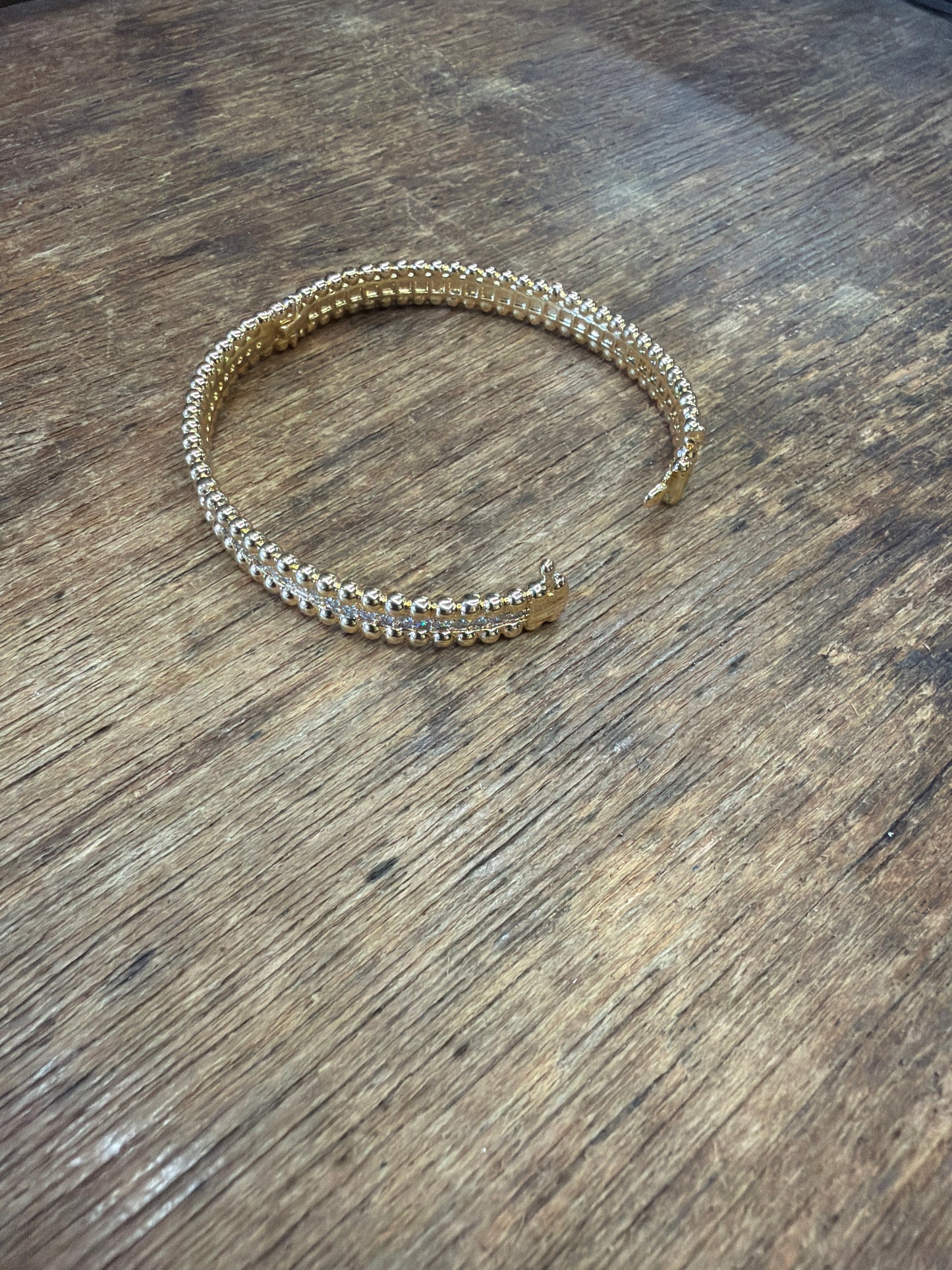 bracelet gold rhinestone center front line