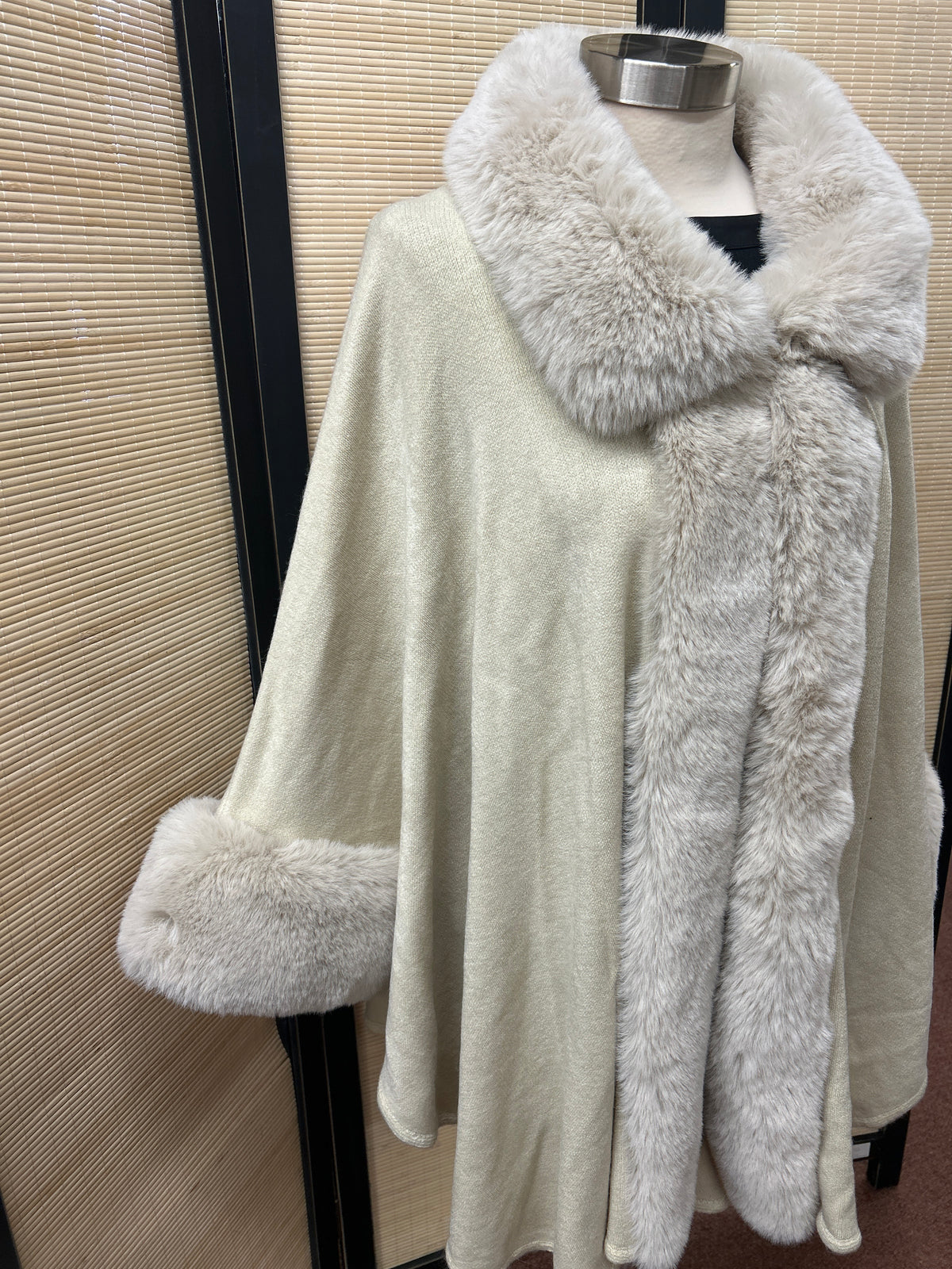 Fur Trimmed Poncho