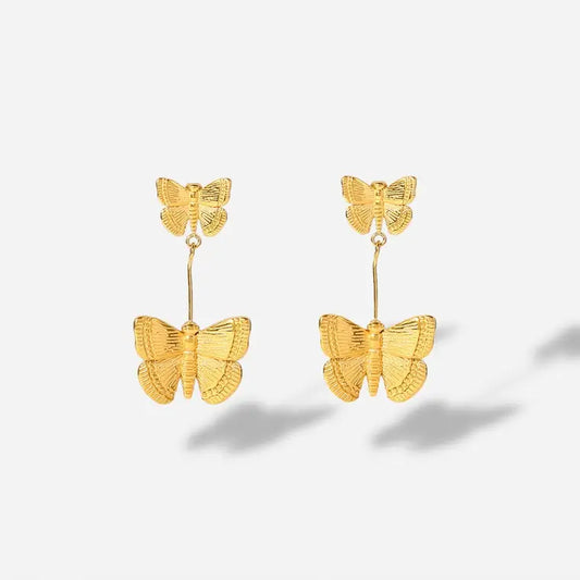 18K Gold Butterfly Earrings