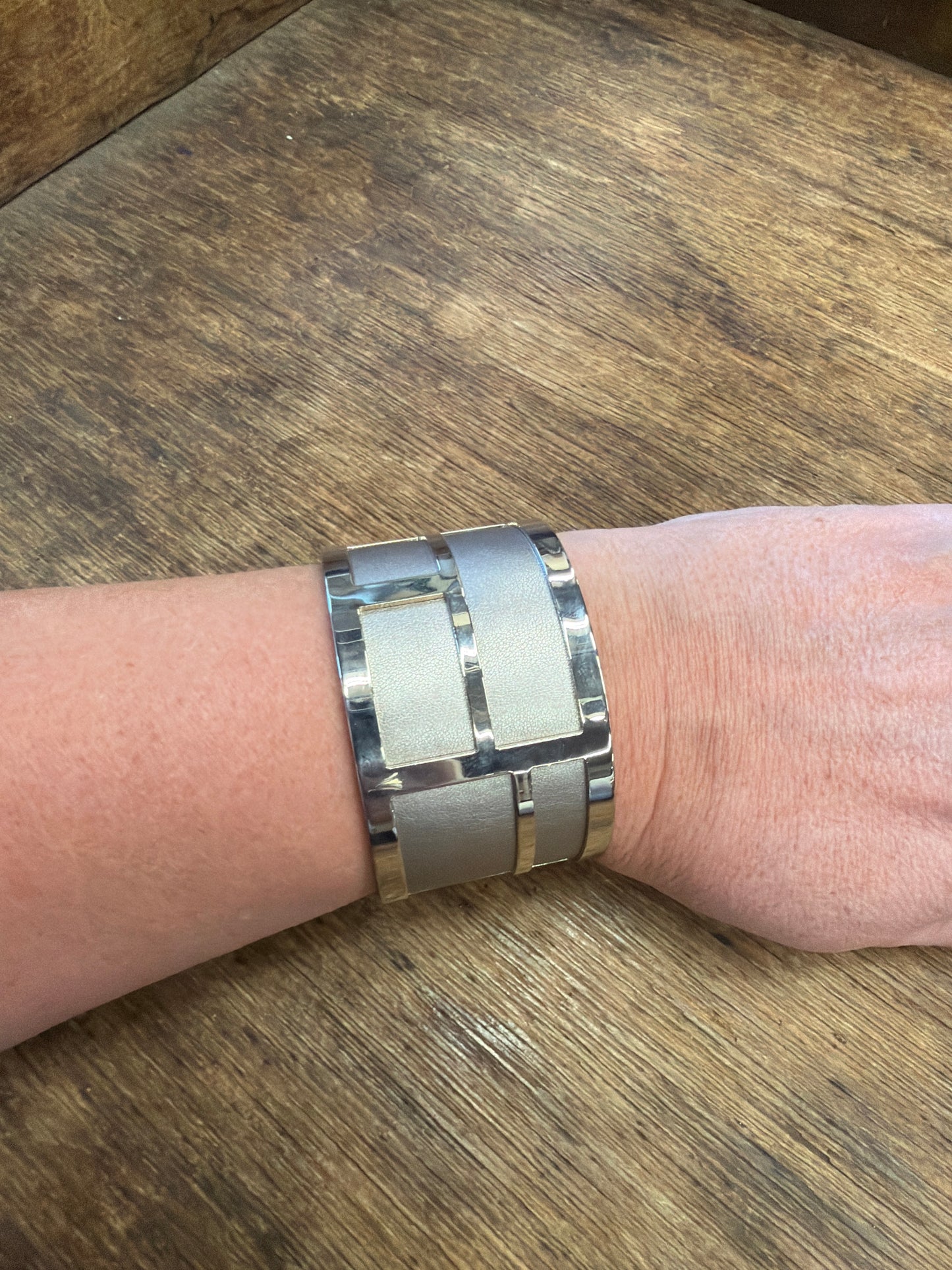 Gray and Silver cuff bracelet