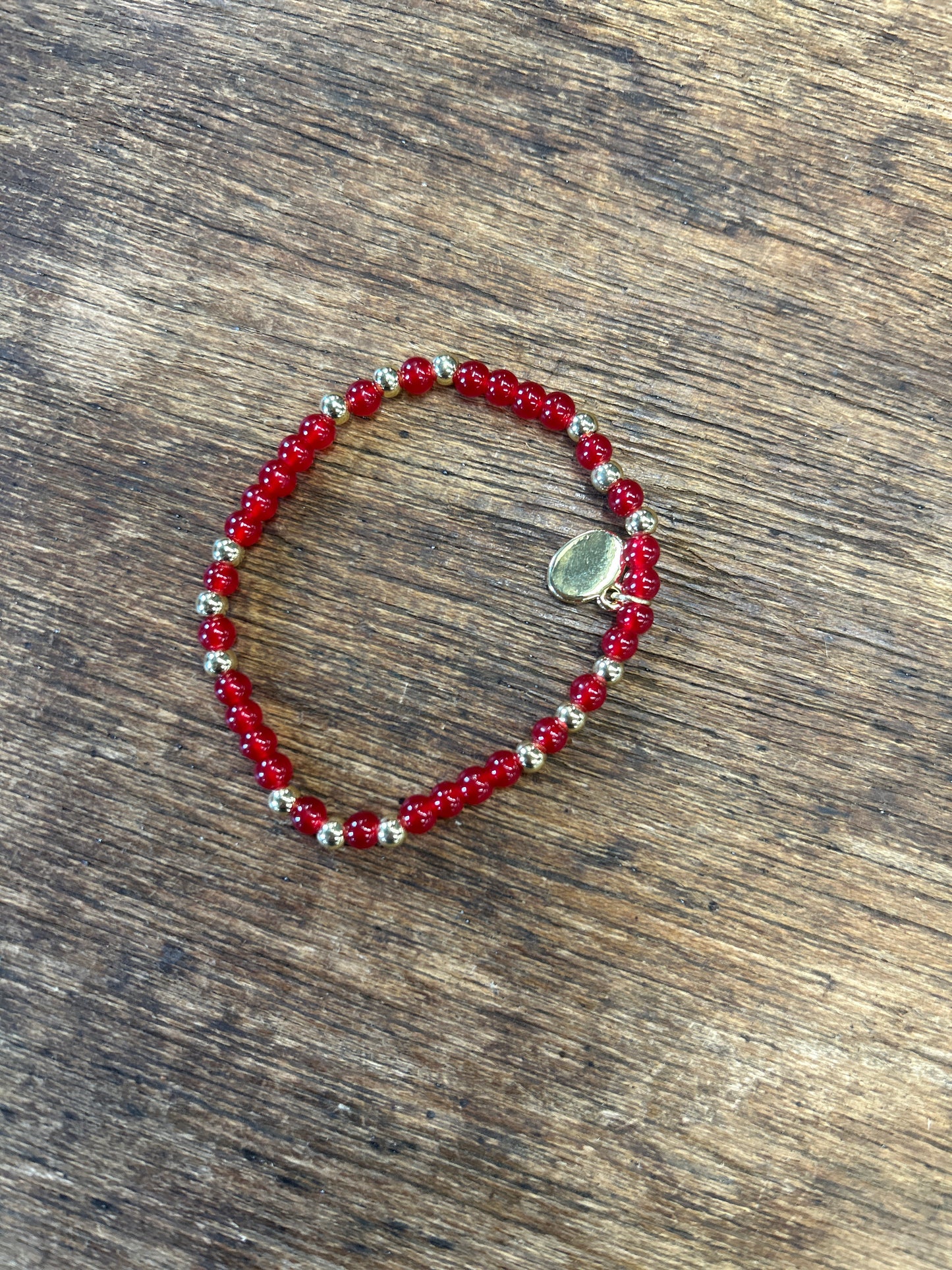 Red Glass Stone Bracelet