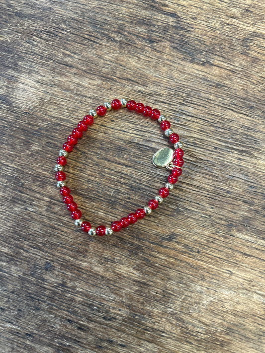 Red Glass Stone Bracelet