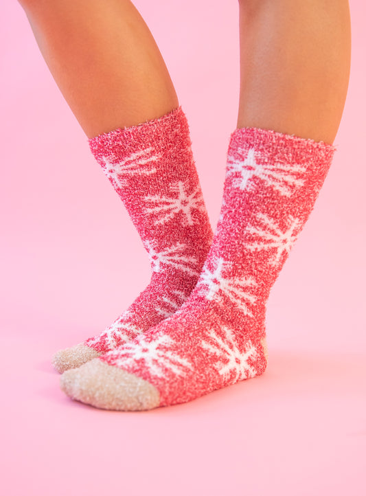 Cozy Crew Socks - Snowflakes
