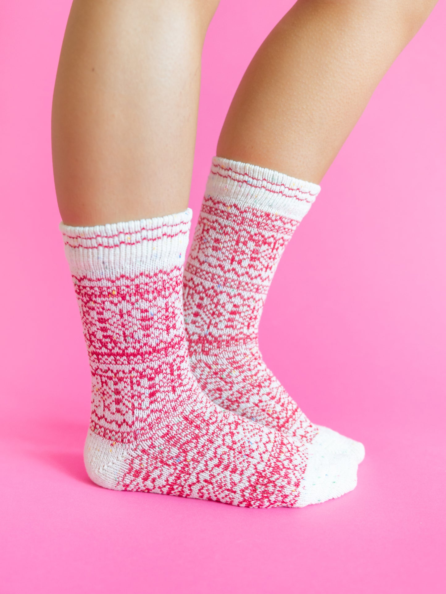Holiday Confetti Crew Socks - Peppermint Confetti