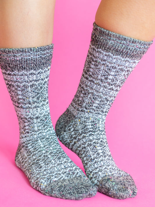Holiday Confetti Crew Socks - Blue Dark Confetti