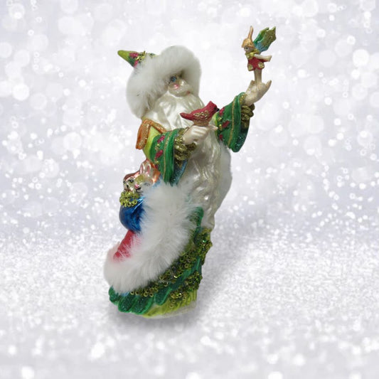 Santa w/ Fairy & Red Bird Ornament