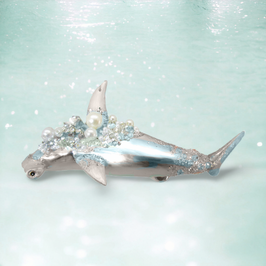 Hammerhead Shark w/pearls Ornament