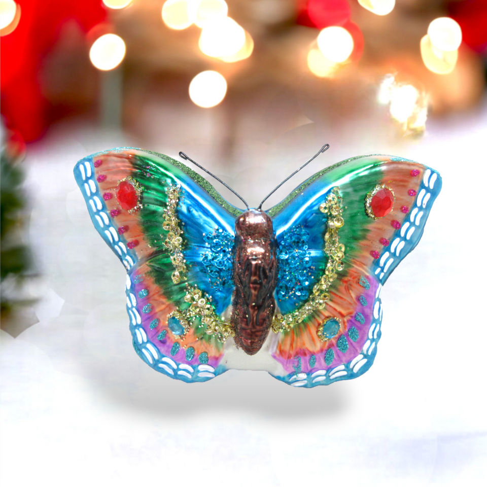 Glass Butterfly Ornament