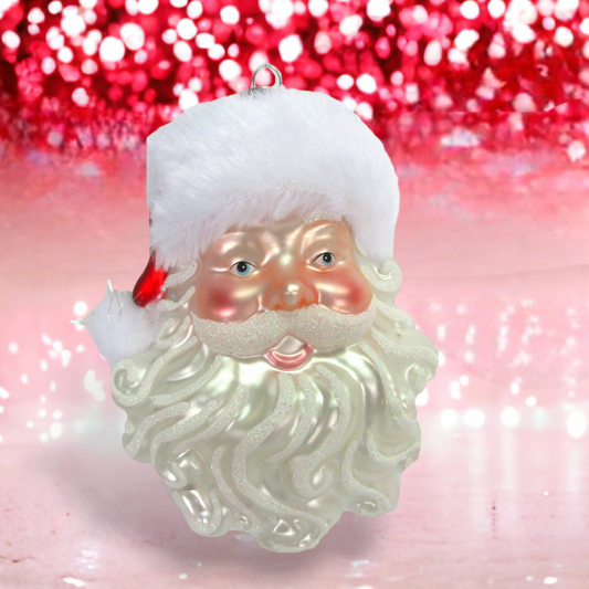 Santa Head with Fur Ornament