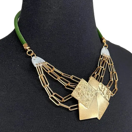 Gold Square Necklace