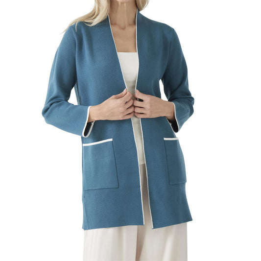 Teal Blue Open Cardigan Sweater