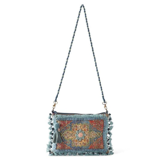 Coral Teal Boho Crossbody Purse
