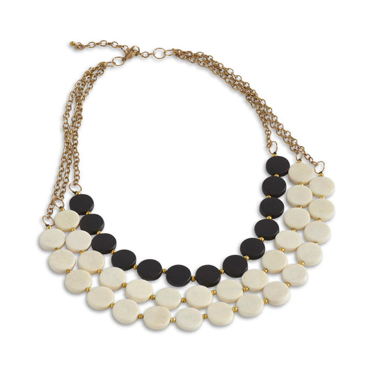 Black & White Three Strand Necklace