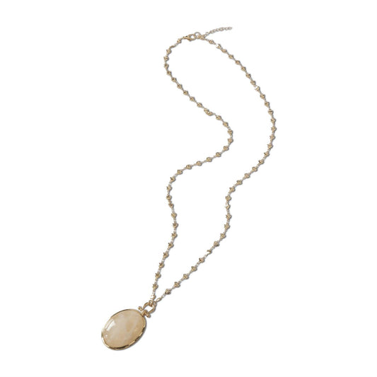 Heart Chain with Rose Quartz Stone Pendent Necklace