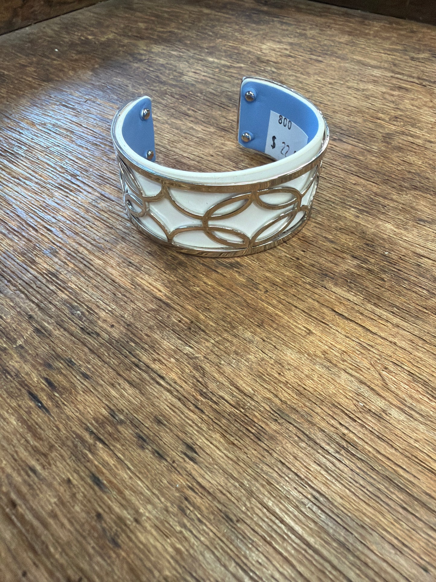 White and Silver cuff bracelet