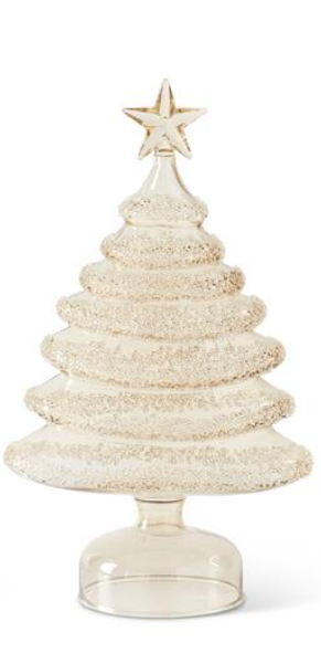 Gold Glass Iced Layers Christmas Tree 10.75 IN