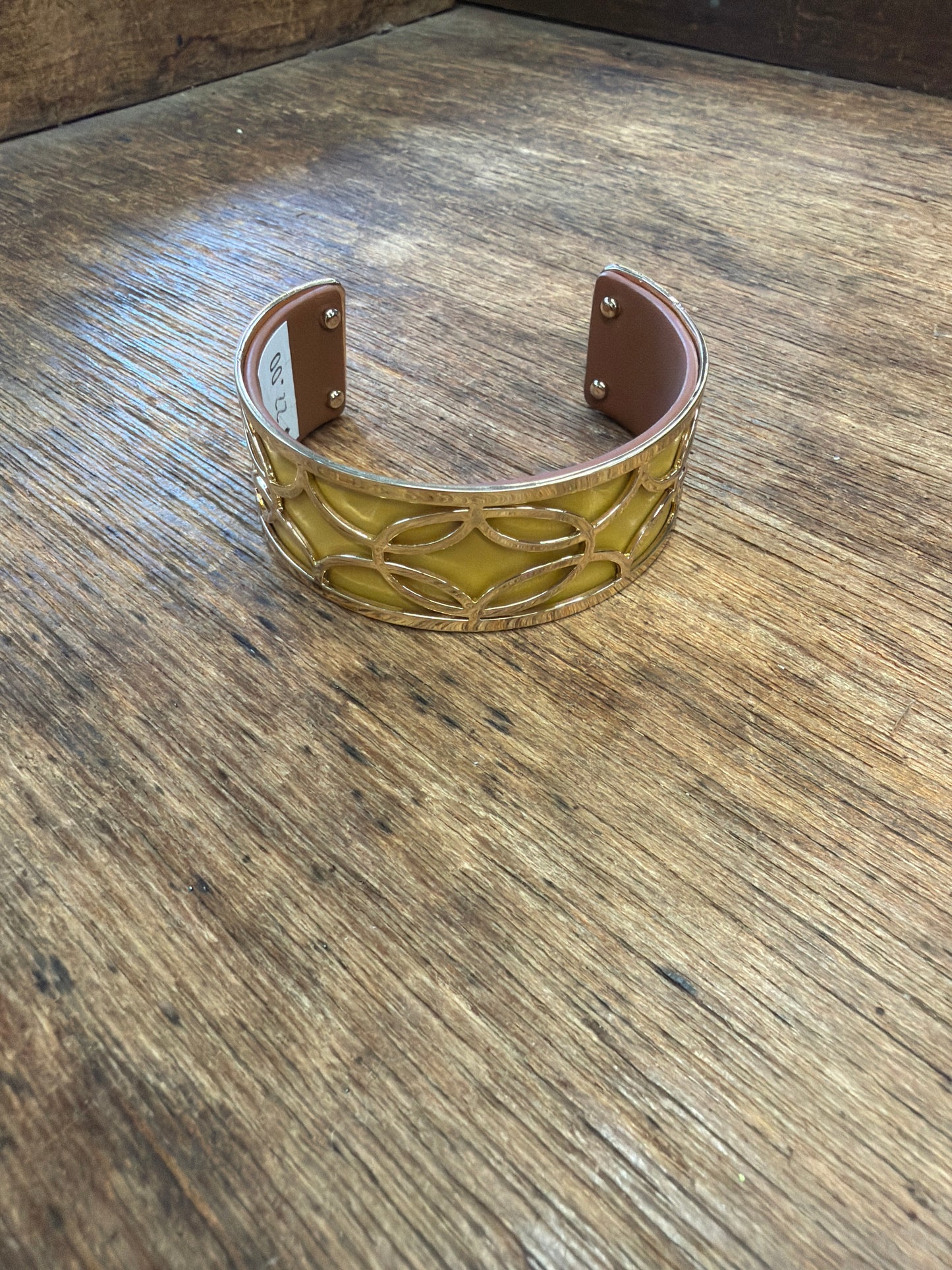 Yellow and Gold cuff bracelet