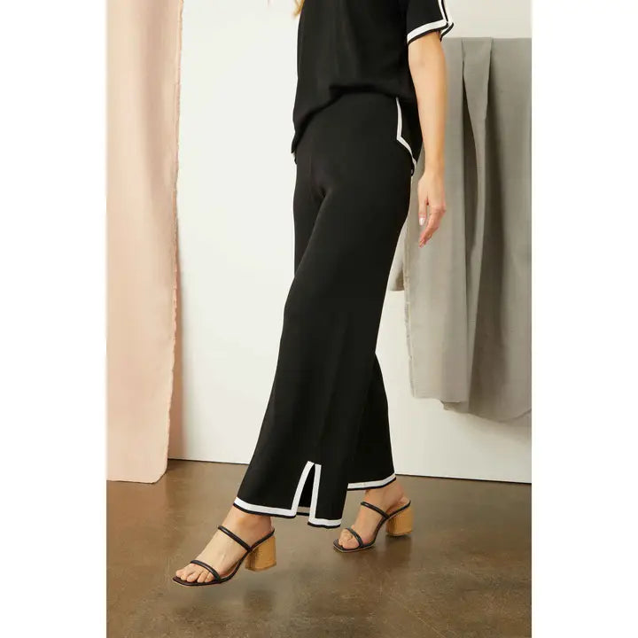 Seine Knit Border Trim Pant
