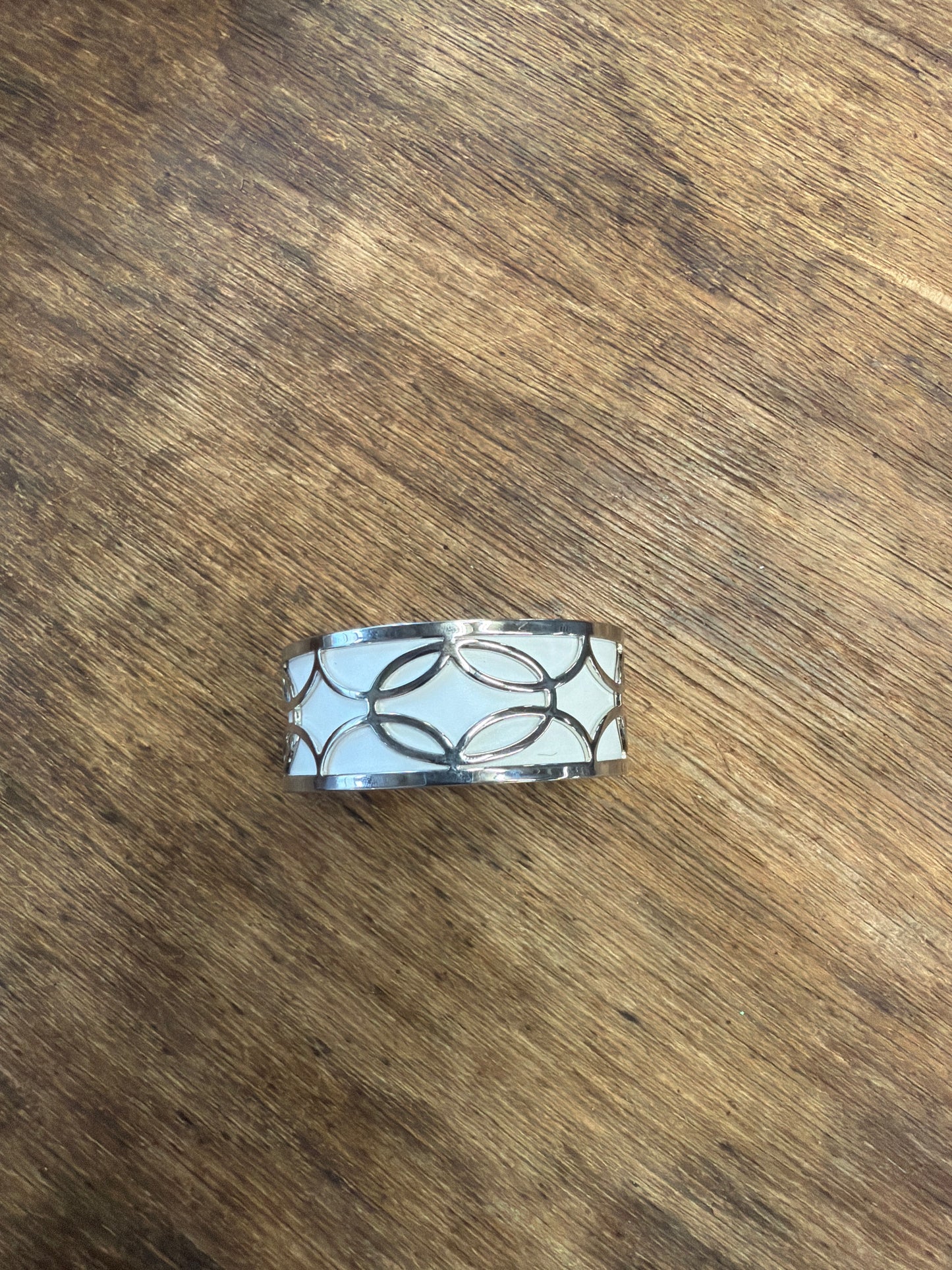 White and Silver cuff bracelet