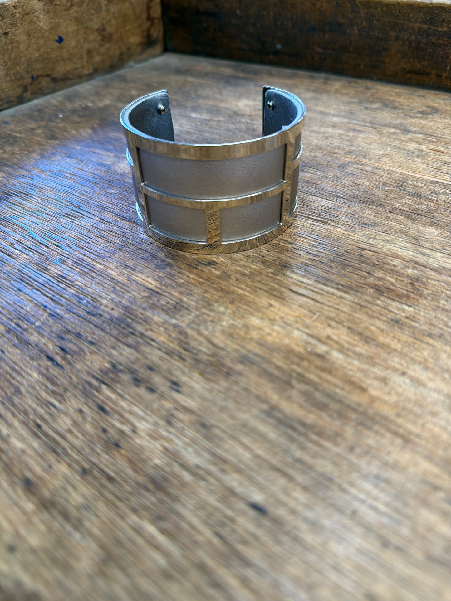 Gray and Silver cuff bracelet
