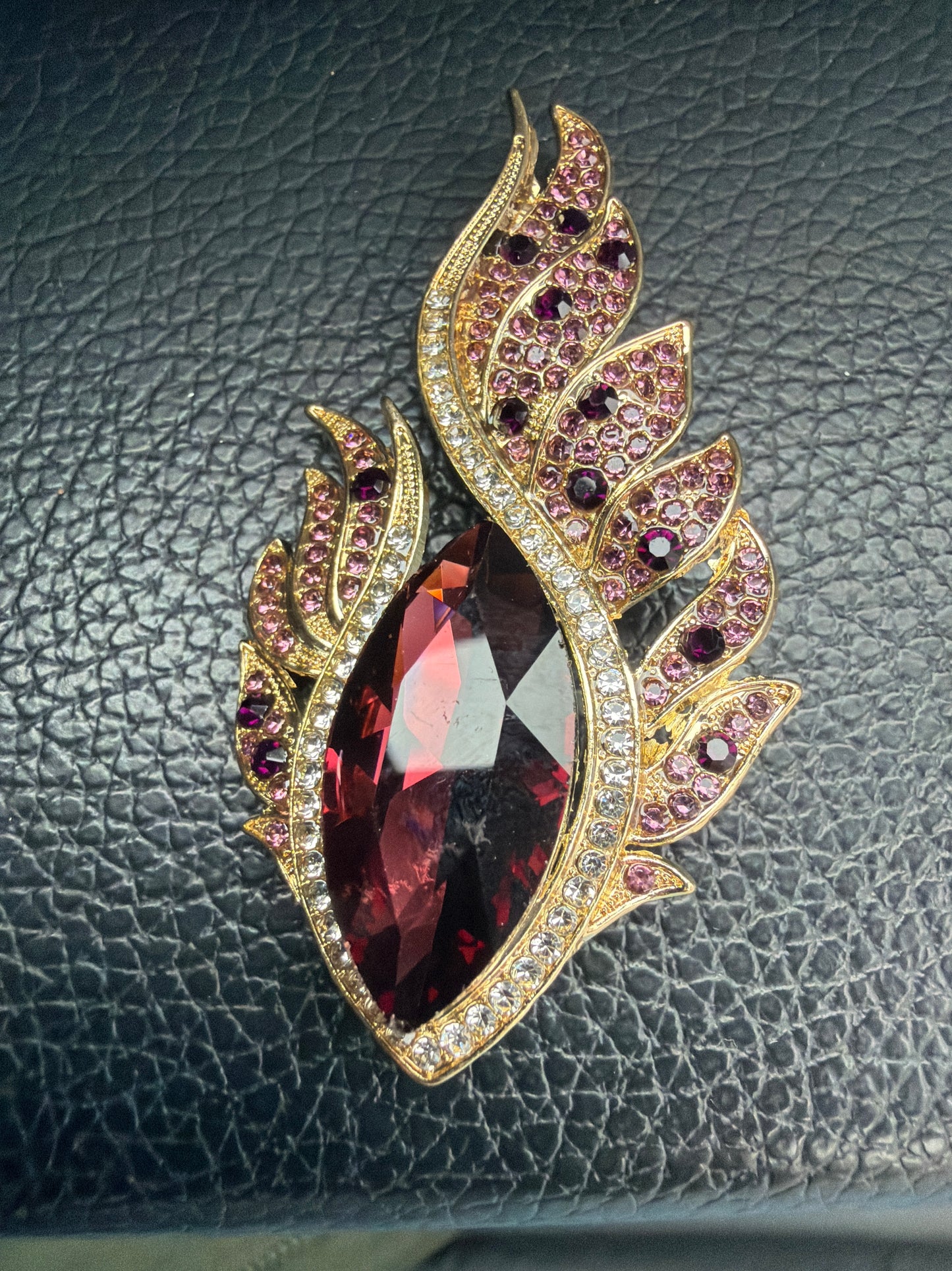 Purple &Golf Jeweled Brooch