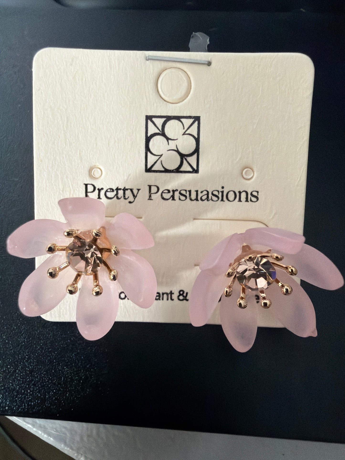 Earrings Pink Flower