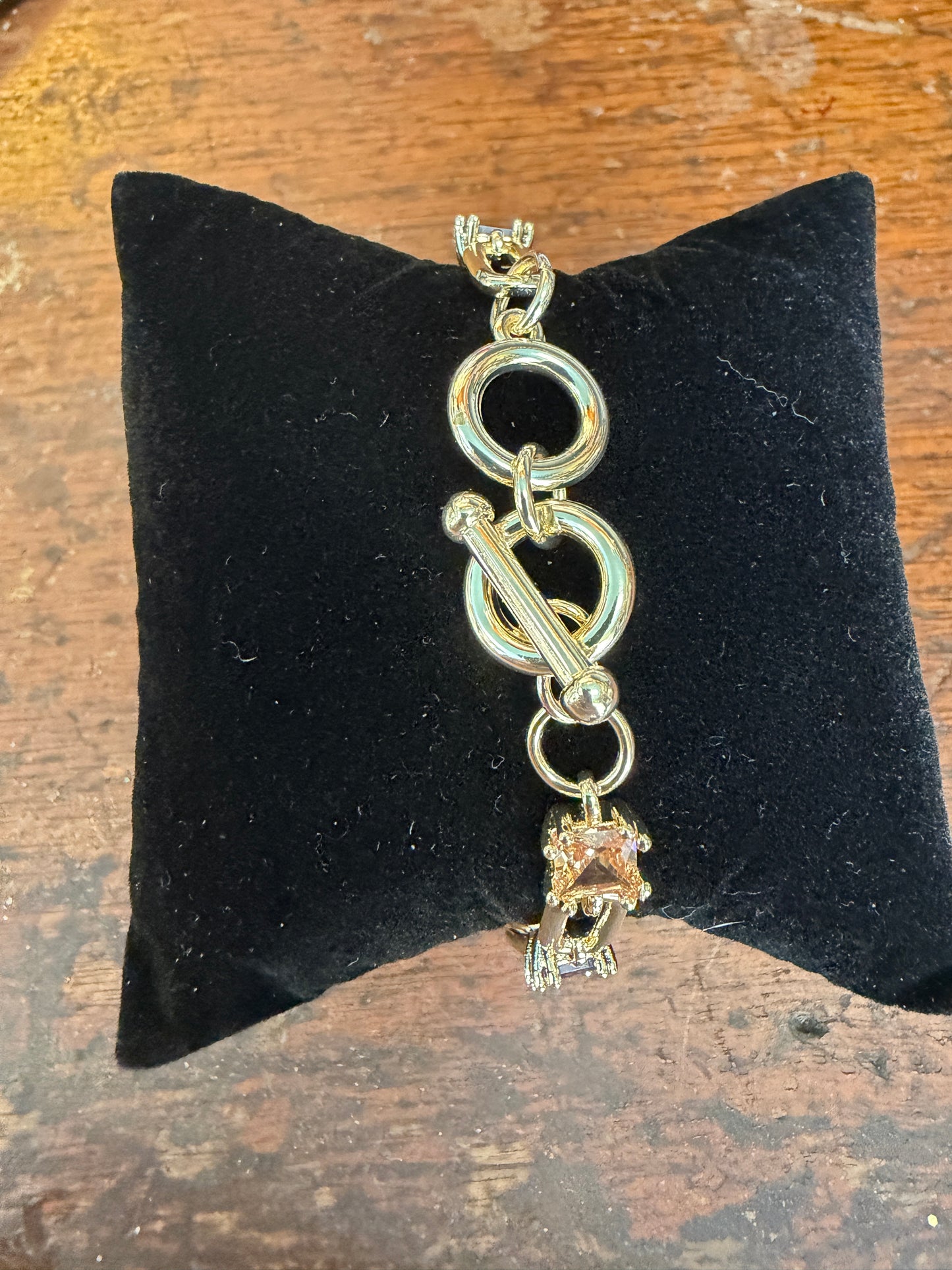Chain Link Bracelet multi colored gems
