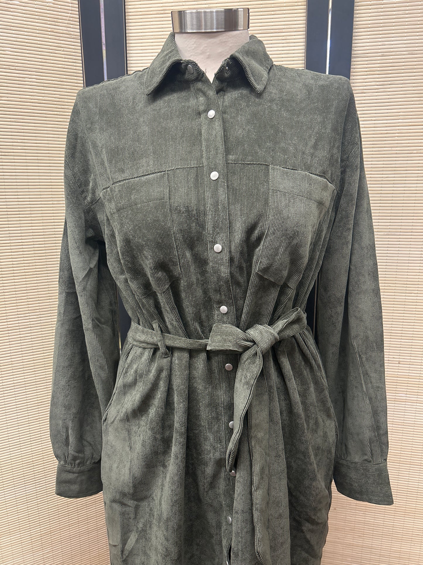 Ribbed Button Down Dress