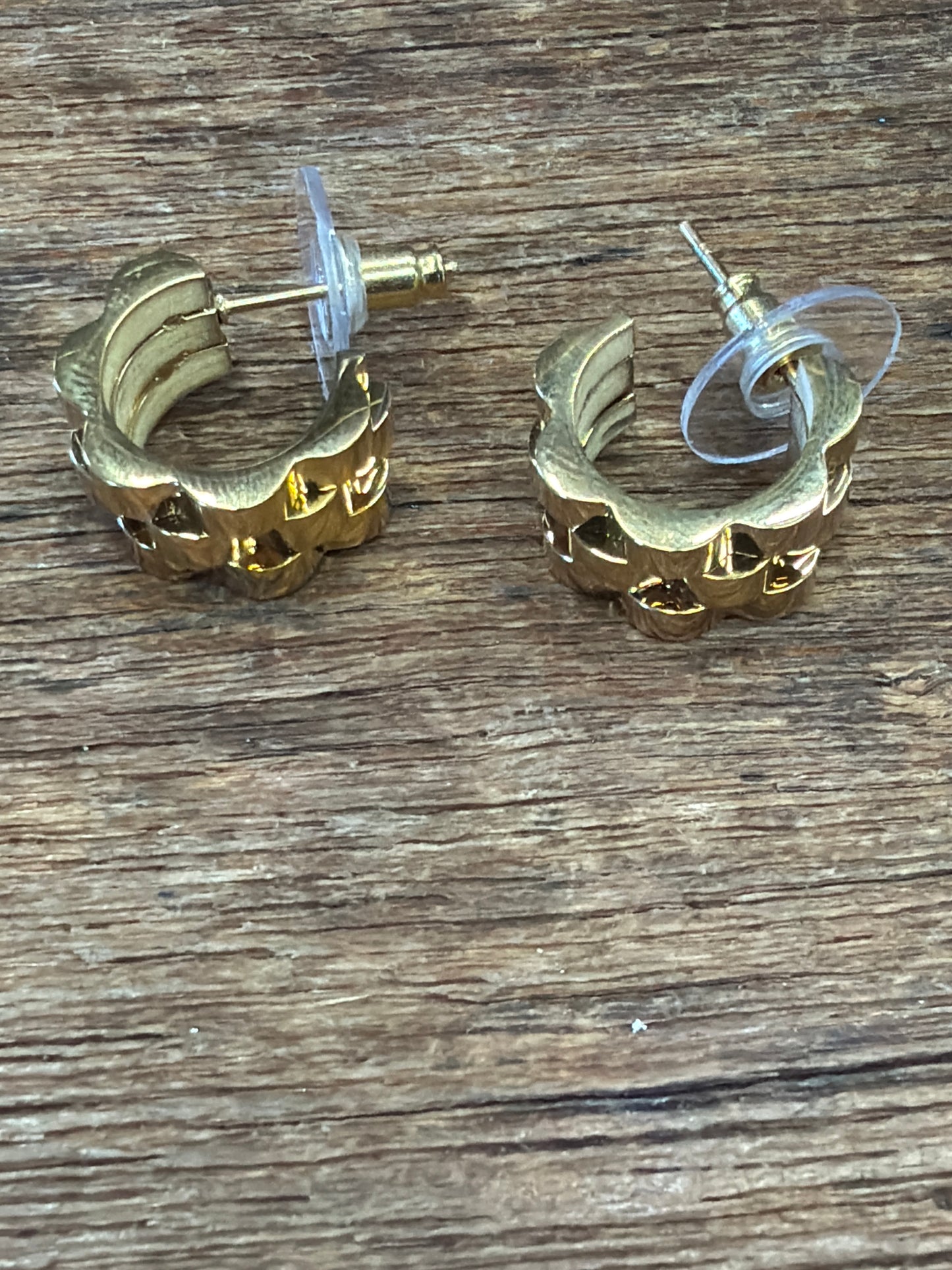 earrings gold woven sm hoops